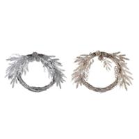 Kerstkroon DKD Home Decor Metaal Polyester (50 x 6 x 40 cm) (2 Stuks)