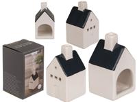 Theelichthouder huisje in giftbox 5x9cm