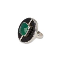 Edelstenen Ring Ring Onyx Groen en Zwart - thumbnail