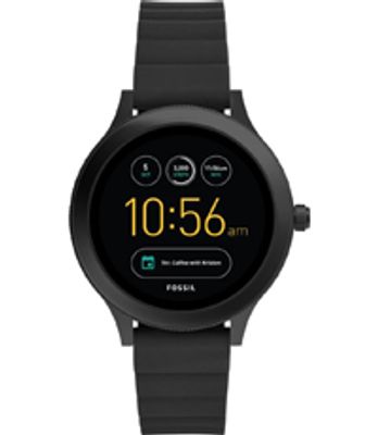Horlogeband Fossil FTW6009 Silicoon Zwart 18mm