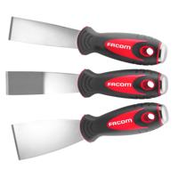 Facom Set van 3 Roestvrijstalen Schrapers | 2 Rechte Schrapers | L 50, 32 mm | 1 Hoekschraper | L 50 mm - 235.J1