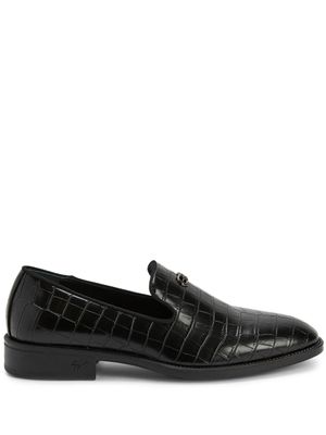 Giuseppe Zanotti mocassins Imrham à effet peau de crocodile - Noir