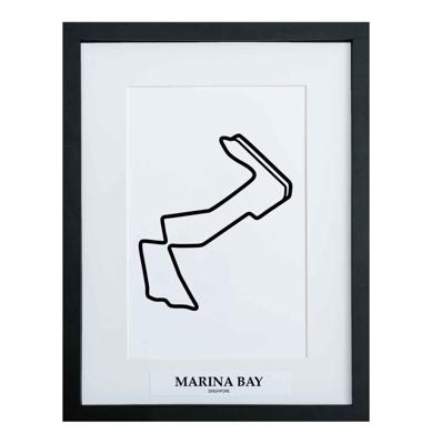 Formule 1 Circuit Marina Bay Singapore 3D Print - Zwart