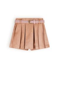 NoNo Meisjes broek / rok suede met riem - Sella - Taupe