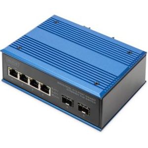 Digitus DN-651149 netwerk-switch Unmanaged Gigabit Ethernet (10/100/1000) Power over Ethernet (PoE) Zwart, Blauw