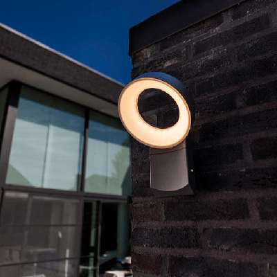 Wandlamp ring led &apos;Meridian&apos; 3000k led lamp rond tuin pad verlichting