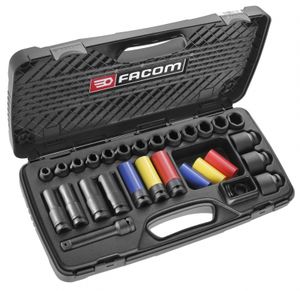Facom set van 23 lange en korte impactdoppen 1/2" 10• 32mm - NS.550BPB