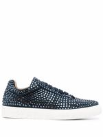 Philipp Plein baskets lacées à ornements strassés - Bleu - thumbnail