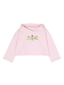 Chiara Ferragni Kids hoodie en coton stretch à logo brodé - Rose