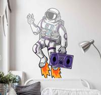 Ruimte vliegende astronaut stickers - thumbnail