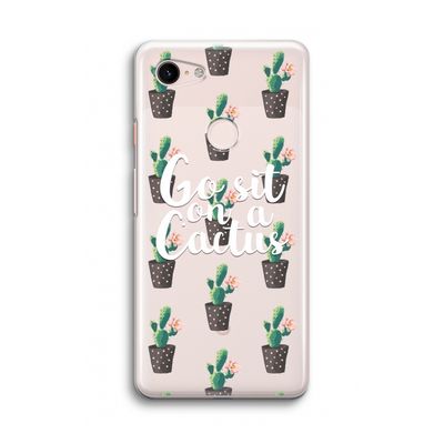 Cactus quote: Google Pixel 3 Transparant Hoesje
