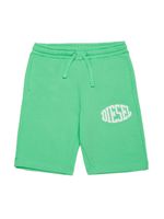 Diesel Kids short de sport en coton à logo imprimé - Vert