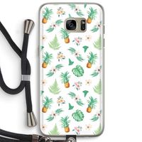 Ananas bladeren: Samsung Galaxy S7 Edge Transparant Hoesje met koord