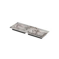 INK Post Wastafel keramische slab envelop bak dubbel 2 kraangaten 120x45x1 Island glossy