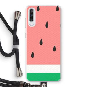 Watermeloen: Samsung Galaxy A70 Transparant Hoesje met koord