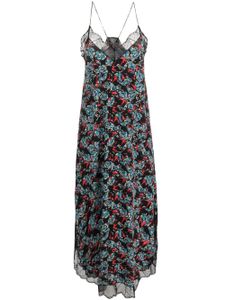 Zadig&Voltaire Risty floral-print silk slip dress - Noir