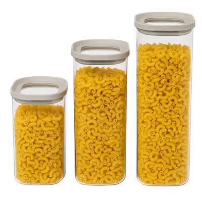 5Five Voorraadpot set - keuken/voedsel - glas - 3 maten - luchtdichte deksel - transparant