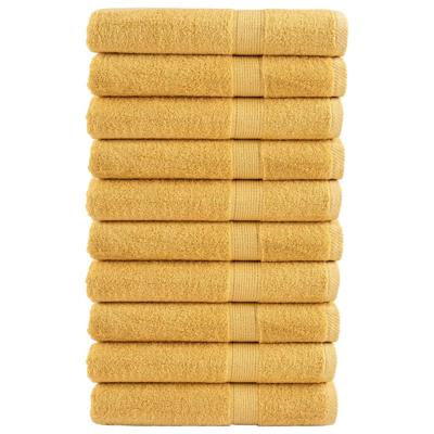VidaXL Handdoeken solund 10 st 600 g/m² 100x200 cm goudkleurig
