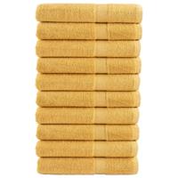 VidaXL Handdoeken solund 10 st 600 g/m² 100x200 cm goudkleurig