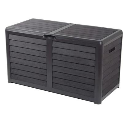 Eda Baya Garden Bay Plastic 420 Liter - Imitatie Wood Decor - Anthracite Gray - Made in Frankrijk