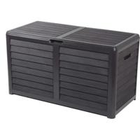 Eda Baya Garden Bay Plastic 420 Liter - Imitatie Wood Decor - Anthracite Gray - Made in Frankrijk