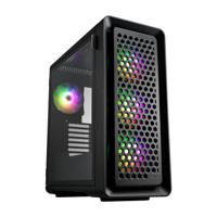 FSP Fortron CUT593A Midi-tower Gaming-behuizing Zwart 4 voorgeïnstalleerde LED-ventilators, Zijvenster, Stoffilter - thumbnail