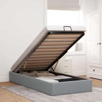 Bedframe zonder matras 80x200 cm stof lichtgrijs
