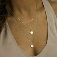 Golden Alloy Elegant Daily Necklace - thumbnail