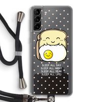 Sleep All Day: Samsung Galaxy S21 Plus Transparant Hoesje met koord