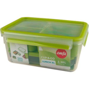 EMSA CLIP & GO XL Lunchtrommel 2,3 l Groen, Transparant 1 stuk(s)