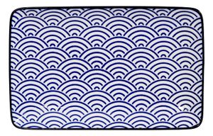 Rechthoekig Bord - Tokyo Design Studio - Nippon Blue - Golven - 21 x 13.5cm