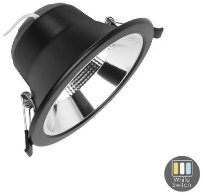 CCT LED downlighter zwart reflector 12W Tri-White dimbaar - LED2507