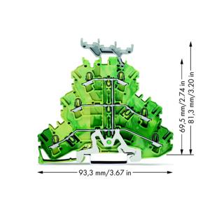 WAGO 2002-3237 Aardklem 3-etages 5.20 mm Spanveer Toewijzing: Terre Groen, Geel 50 stuk(s)