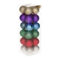 24x Kleine pastel gekleurde kerstballen van kunststof 3 cm    -