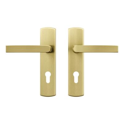 AXA AXA Curve klik deurkruk Blok op schild profielcilindergat 72mm - aluminium/goud