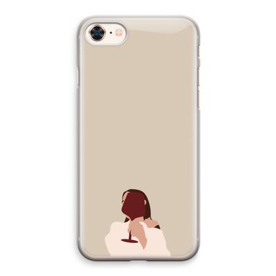 I drink wine: iPhone 8 Transparant Hoesje