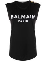 Balmain haut à détails boutonnés - Noir - thumbnail