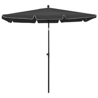 The Living Store Tuinparasol - Antraciet - 210x140x238cm - UV-beschermend polyester - Stalen paal - Kantelfunctie - thumbnail