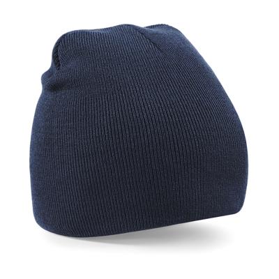 Beechfield Beanie Wintermuts - navy blauw - warme gebreide muts - volwassenen - 100% polyacryl