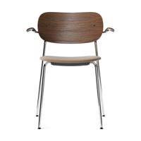 Audo Copenhagen Co Chair eetkamerstoel chrome met armleuning gestoffeerd