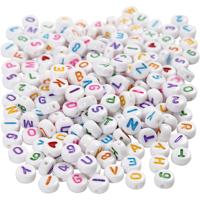 Creativ Company Letterkralen, afm 7 mm, gatgrootte 1,2 mm, ca. 1500 stuk, wit, 200 gr/ 1 doos