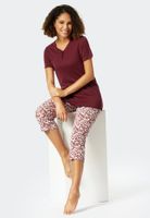 Schiesser Schiesser Pyjama 3/4, korte mouw plum 176994 46/3XL - thumbnail