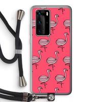 Flamingo: Huawei P40 Pro Transparant Hoesje met koord