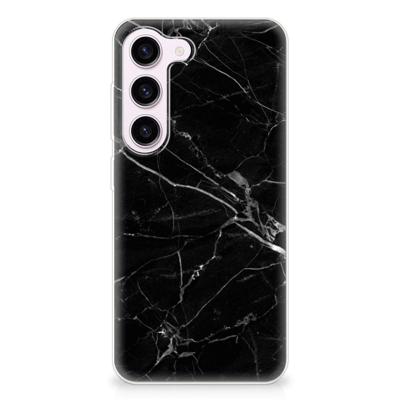Samsung Galaxy S23 | TPU | Siliconen hoesje | Marmer Zwart - Origineel Cadeau Vader