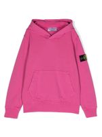 Stone Island Junior hoodie en coton à patch Compass - Rose