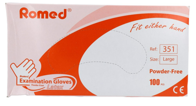 Romed Handschoen Latex Poedervrij Large