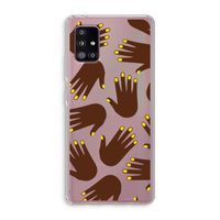 Hands dark: Samsung Galaxy A51 5G Transparant Hoesje