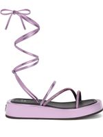 Giuseppe Zanotti sandales métallisées à lacets - Rose