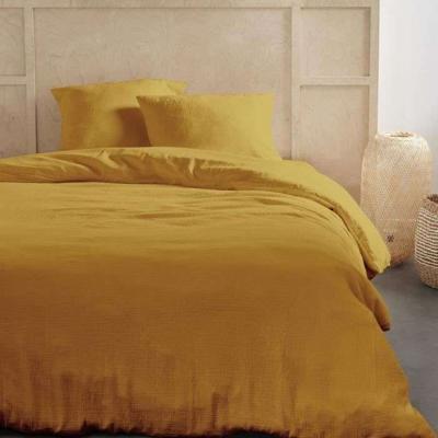 Bedset - TODAY - 123669 - 2 personen - 260x240cm - Effen katoenen gaas - Oker