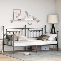 Bedframe voor een daybed met hoofdeinde Zwart 90 x 190 cm Staal